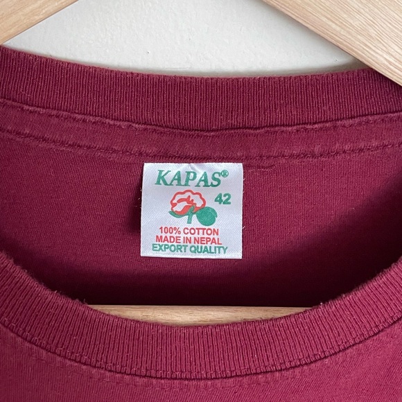 Nepal Buddha Stupa Graphic Burgundy T Shirt Adult size Large - Picture 8 of 9